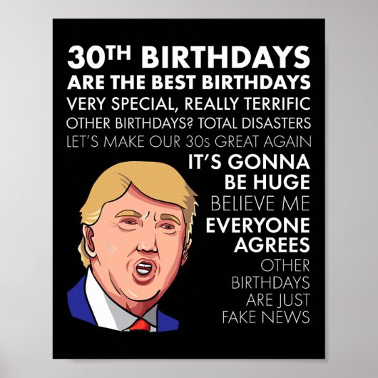Poster Cadeau Anniversaire Funny Trump Citation Chemise P (Devant)