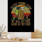 Poster Cadeau Camper | Équipe Vintage de Randonnée Sloth  (Cuisine)