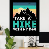 Poster Cadeau Camper | Faire Une Randonnée Avec Mon Chien (Bureau à domicile)