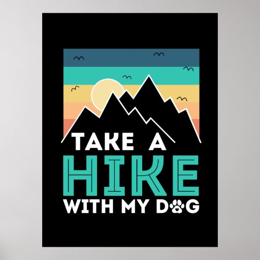 Poster Cadeau Camper | Faire Une Randonnée Avec Mon Chien (Devant)