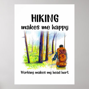 Poster Cadeau Camper Randonnée Me Rend Joyeux Anniversa