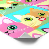 Poster Cadeau Chat | Motif de chat mignon Kawaii (Coin)