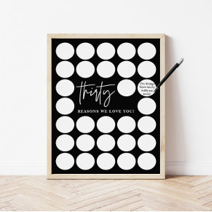 Poster Cadeau commémoratif d'anniversaire 30 raisons pour