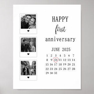 Poster Cadeau commémoratif de photo romantique de couple