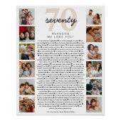 Poster Cadeau commémoratif pour 70 raisons de vous aimer (Devant)