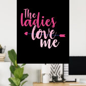 Poster Cadeau Couple Les Dames M'Aiment (Bureau à domicile)