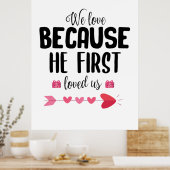 Poster Cadeau Couple Nous Aimons Parce Qu'Il Premier (Cuisine)