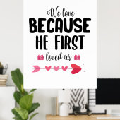 Poster Cadeau Couple Nous Aimons Parce Qu'Il Premier (Bureau à domicile)