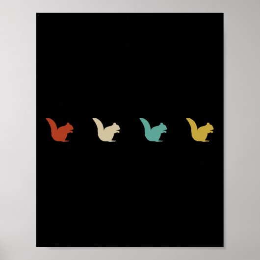 Poster Cadeau d'animal de camping de randonnée d'écureuil (Devant)