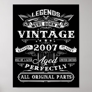 Poster Cadeau d'anniversaire 18 ans pour légende vintage