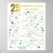 Poster Cadeau d'anniversaire 25 ans - Les raisons pour le (Devant)