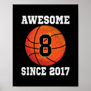 Poster Cadeau d'anniversaire 8 ans amateur de squelette 8