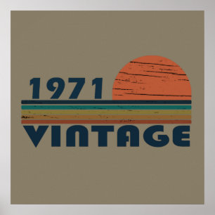 Poster Cadeau d'anniversaire de naissance vintage 1971