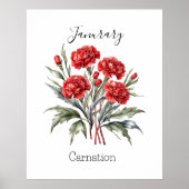 Poster Cadeau d'anniversaire Fleur de naissance de janvie (Devant)