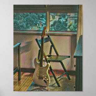 Poster cadeau d'anniversaire guitariste