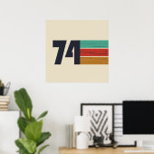 Poster cadeau d'anniversaire millésime 1974 (Bureau à domicile)
