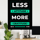 Poster Cadeau d'anniversaire moins d'attitude plus de gra (Bureau à domicile)