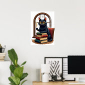 Poster Cadeau d'anniversaire Six Seven Dark Academia Chat (Bureau à domicile)