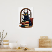 Poster Cadeau d'anniversaire Six Seven Dark Academia Chat (Cuisine)