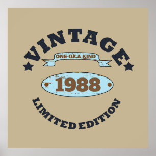 Poster Cadeau d'anniversaire vintage personnalisé