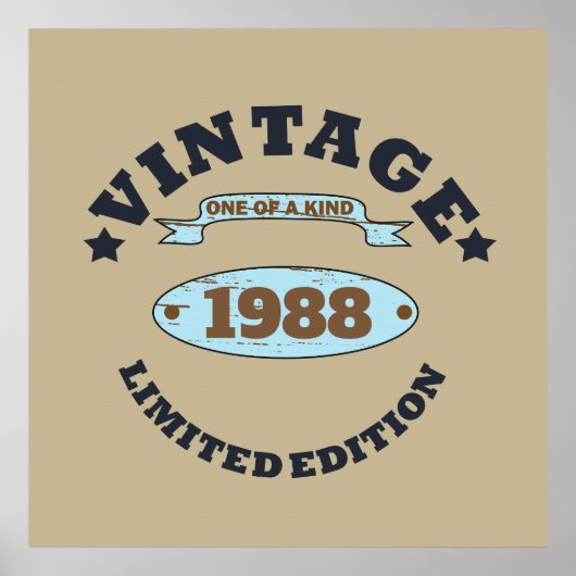 Poster Cadeau d'anniversaire vintage personnalisé (Devant)