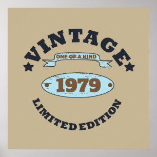 Poster Cadeau d'anniversaire vintage personnalisé