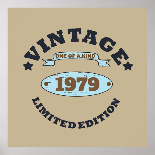 Poster Cadeau d'anniversaire vintage personnalisé (Devant)