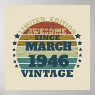 Poster Cadeau d'anniversaire vintage personnalisé