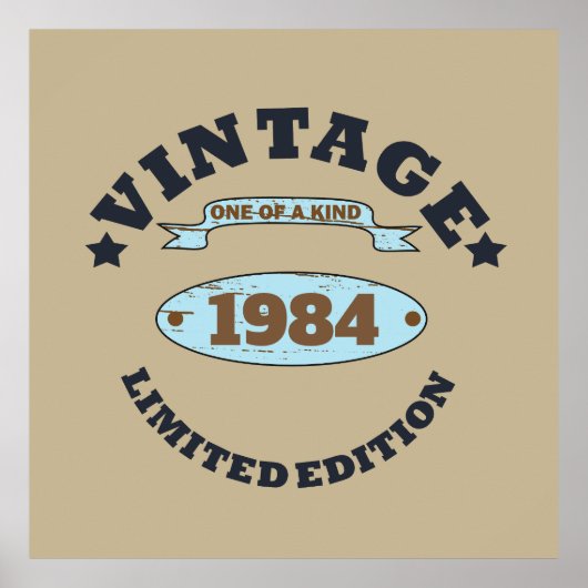 Poster Cadeau d'anniversaire vintage personnalisé (Devant)