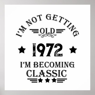 Poster Cadeau d'anniversaire vintage personnalisé noir