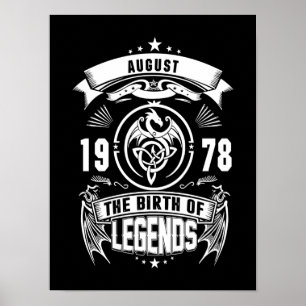 Poster Cadeau d'août 1978 La Naissance Des Légendes