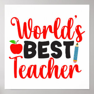 Poster Cadeau d'appréciation Meilleur Professeur du Monde