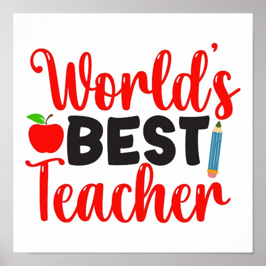 Poster Cadeau d'appréciation Meilleur Professeur du Monde (Devant)