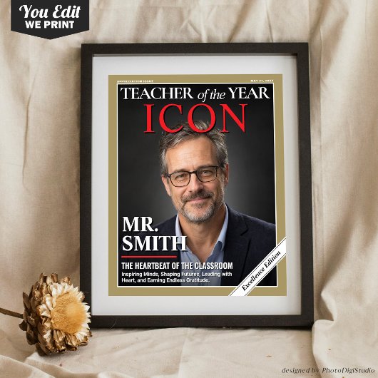 Poster Cadeau d'appréciation pour enseignant, couverture