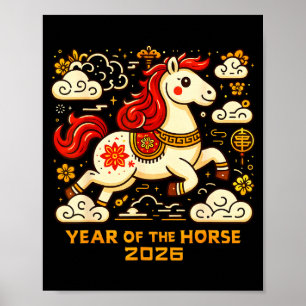 Poster Cadeau d'art pour l'année lunaire nouvelle 2026 du