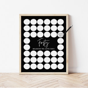 Poster Cadeau de 40 Raisons pour lesquelles nous vous aim