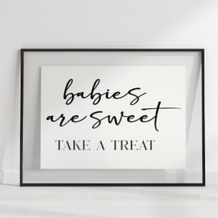 Poster Cadeau de Baby Shower à l'écriture simple et moder