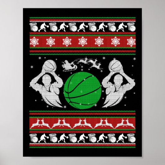 Poster Cadeau de basketball de Noël (Devant)