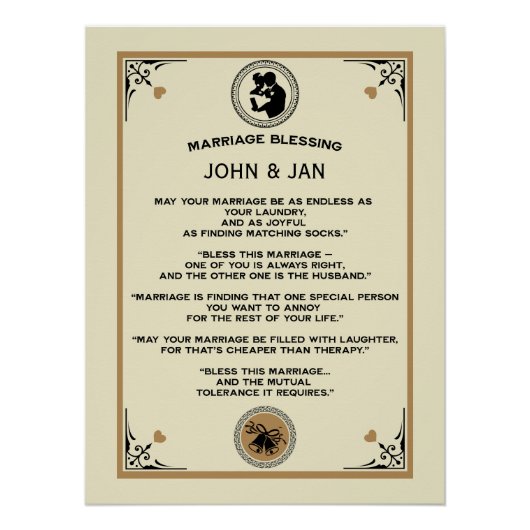 Poster Cadeau de bénédiction de mariage (Devant)