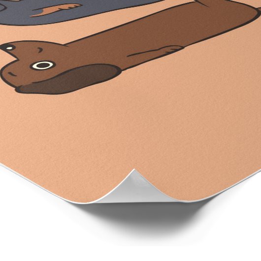 Poster Cadeau de chien de saucisse | Chiot (Coin)