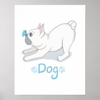 Poster Cadeau de chien mignon | Chien drôle avec papillon