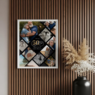 Poster Cadeau de collage photo d'amour infini pour le 50e