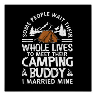 Poster Cadeau de copains de camping sympa pour hommes fem