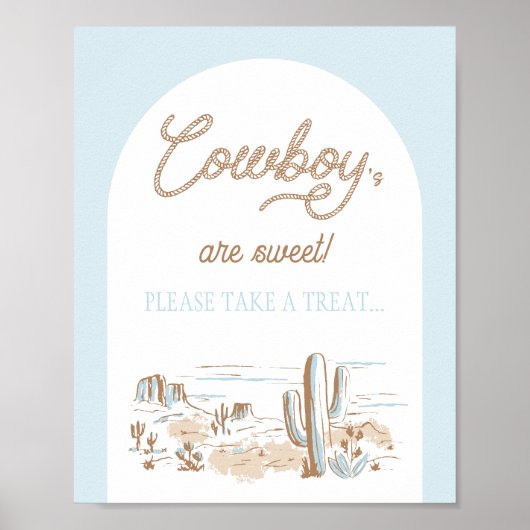 Poster Cadeau de corde de douche de cowboy Oh Bébé (Devant)