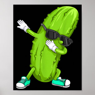 Poster Cadeau de cornichon drôle qui fait dab _ concombre
