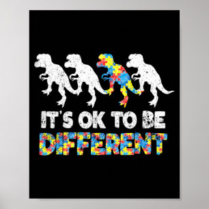 Poster Cadeau de dinosaure de sensibilisation à l'autisme