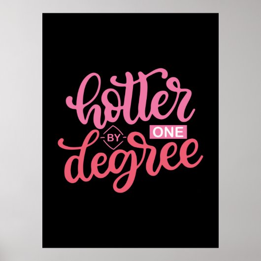 Poster Cadeau de diplôme | Hotter By One Degree (Devant)
