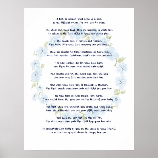 Poster Cadeau de douche nuptiale - Insert de boîte à boug (Devant)