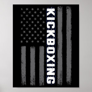 Poster Cadeau de drapeau américain de kickboxing Usa Arts