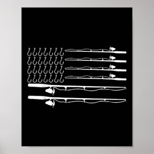 Poster Cadeau De Enfant Fête des pères 4 juillet Pêche Am